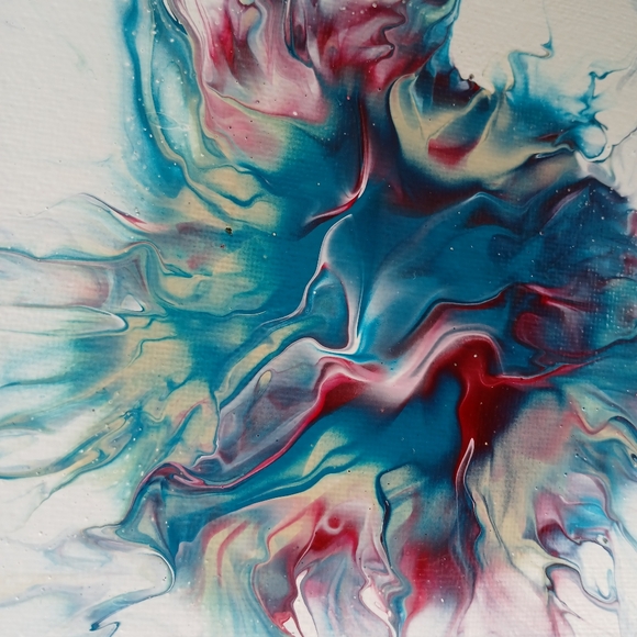 "InfusedMemories" Abstract Acrylic Pour Painted (8"x10") Stretched Canvas - Picture 3 of 6